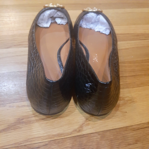 Tory Burch Chelsea Ballet Flats Croco Emboss Women's Size 7.5 Black  Tory Burch - Picture 3 of 4